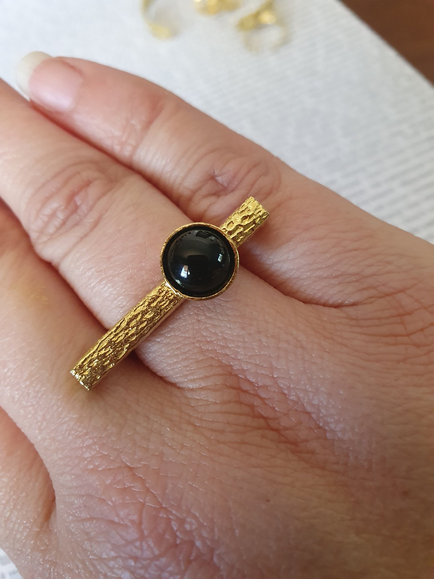 Onyx Bar Ring