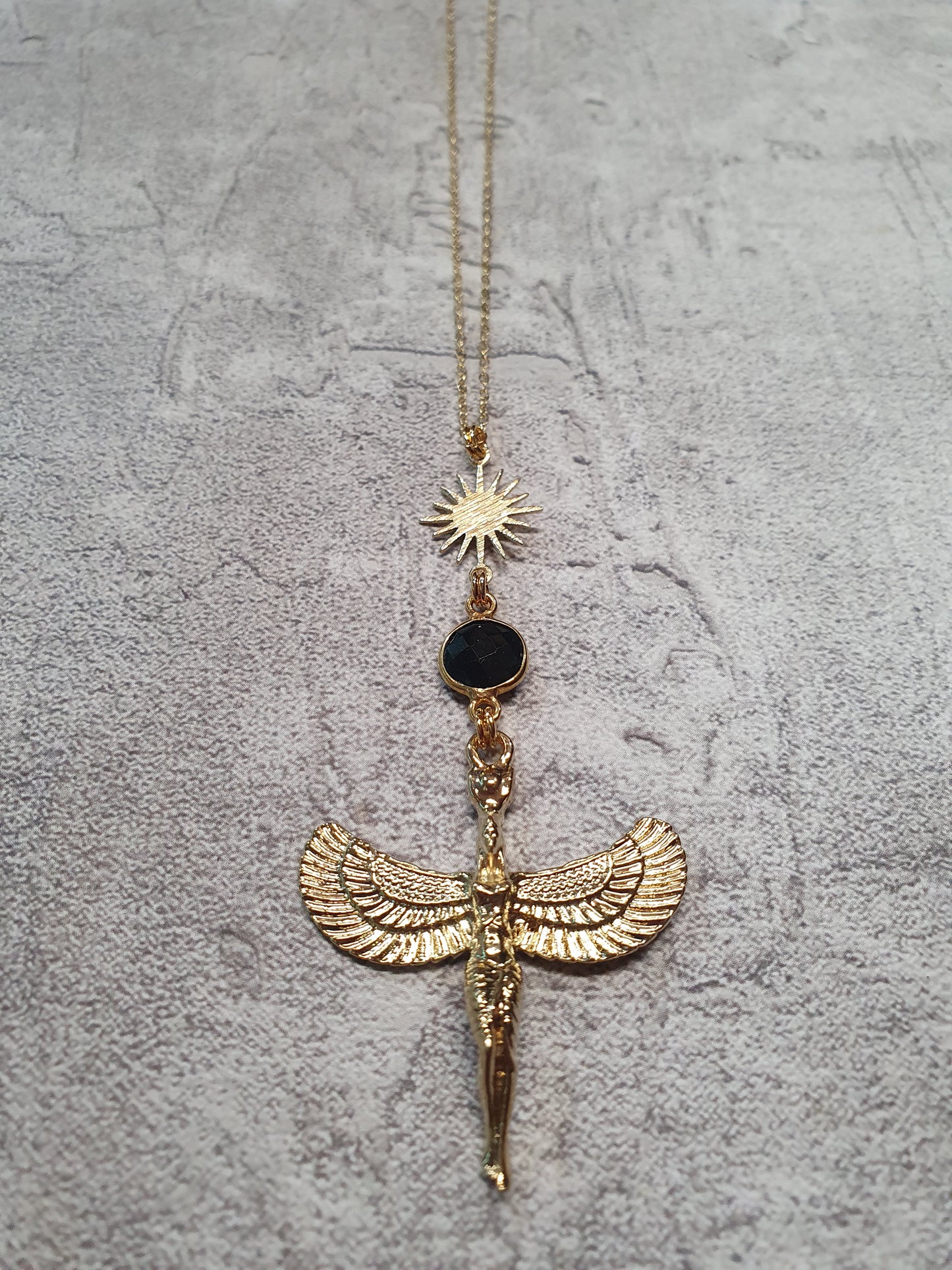 Goddess Isis Necklace Onyx