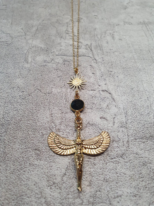 Goddess Isis Necklace Onyx